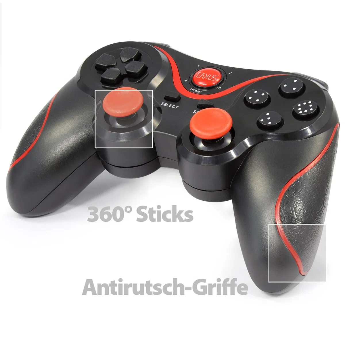 Eaxus® Controller Bluetooth - Gamepad wireless adatto a Fire TV, telefono cellulare, smartphone, tablet, Google TV, VR, Cloud Gaming e Remote Play e PC