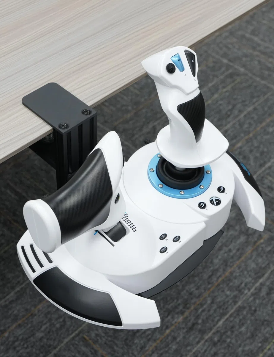 VTUIFBT Supporto da scrivania in metallo compatibile con Thrustmaster SimTask Farmstick, T-Flight Hotas One, T-Flight Hotas 4, T16000M FCS, TCA Sidestick - Sgancio rapido/robusto morsetto/regolatore