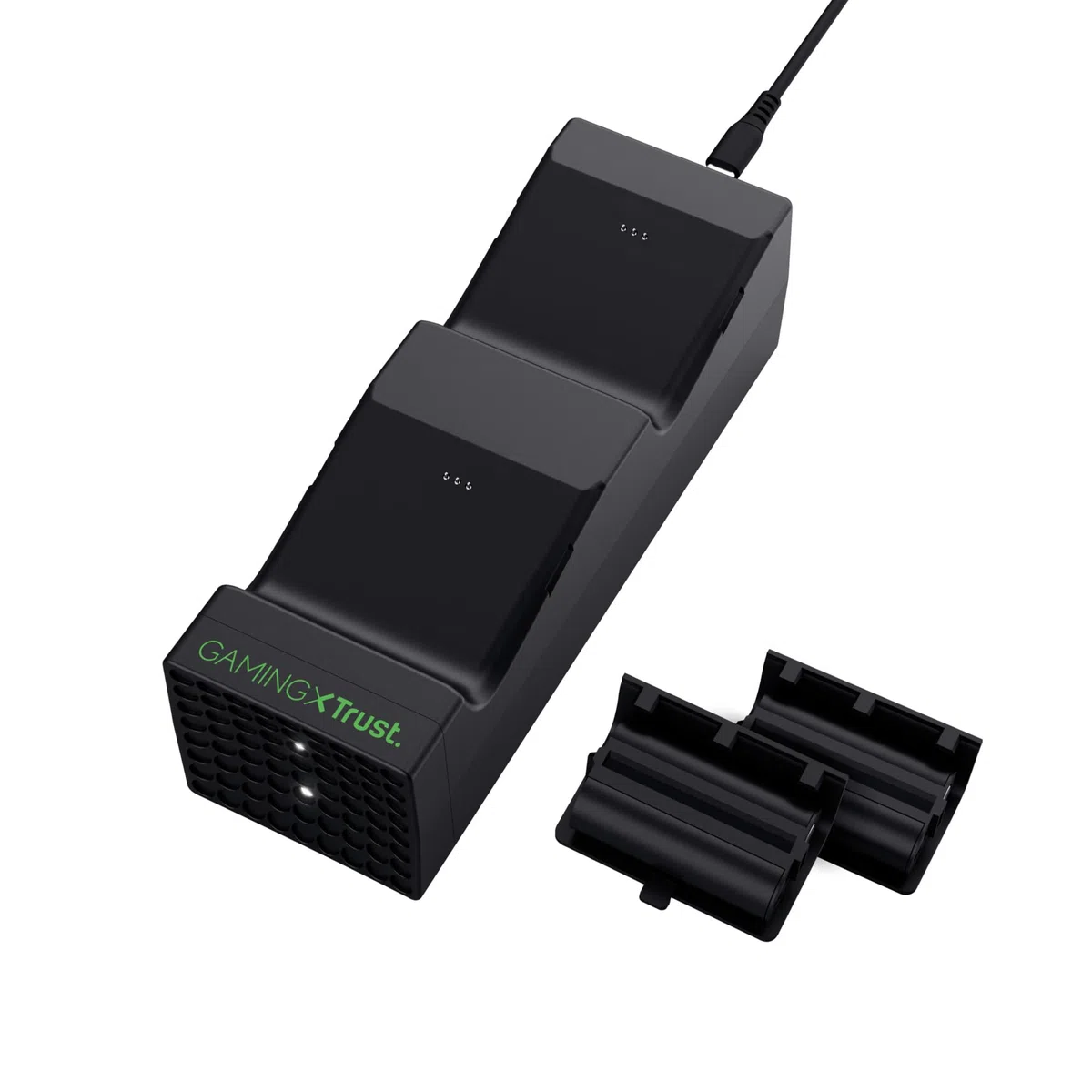 Trust Gaming GXT 250 Ricarica Controller Xbox Series X/S, Docking Station e Indicatore di LED Base di Ricarica Controller, Doppia Stazione di Ricarica per Controller
