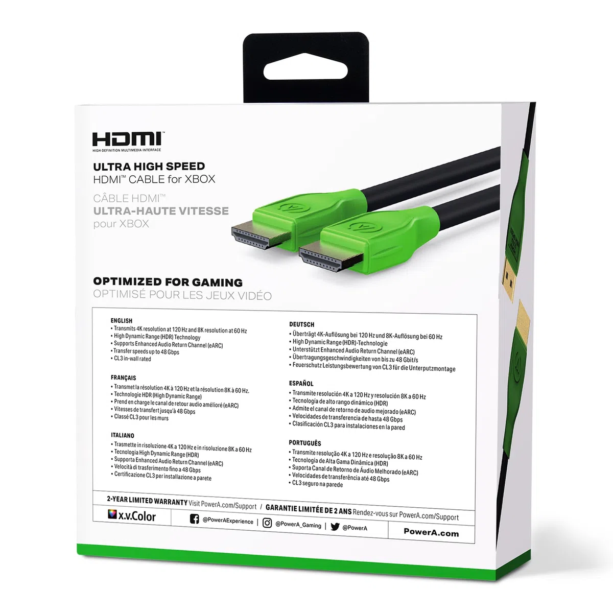 PowerA Cavo HDMI ad alta velocità per Xbox Series X|S, cavo, HDMI 2.1, Xbox, licenza ufficiale