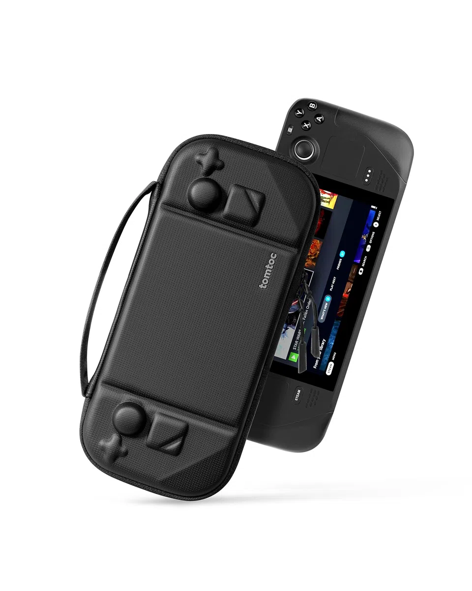 tomtoc Custodia Compatibile con Steam Deck/Steam Deck OLED, Custodia a Guscio Rigido in Filz a Protezione Totale per Console e Accessori Steam Deck, Resistente Agli Urti, per Viaggi o Regali Natale
