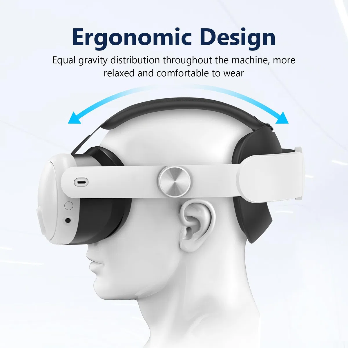 Accessori per la fascia VR per Meta Quest 3, fascia regolabile per ridurre la pressione, kit per la riduzione del peso delle cuffie VR e dello stress, sostituisce la fascia Elite