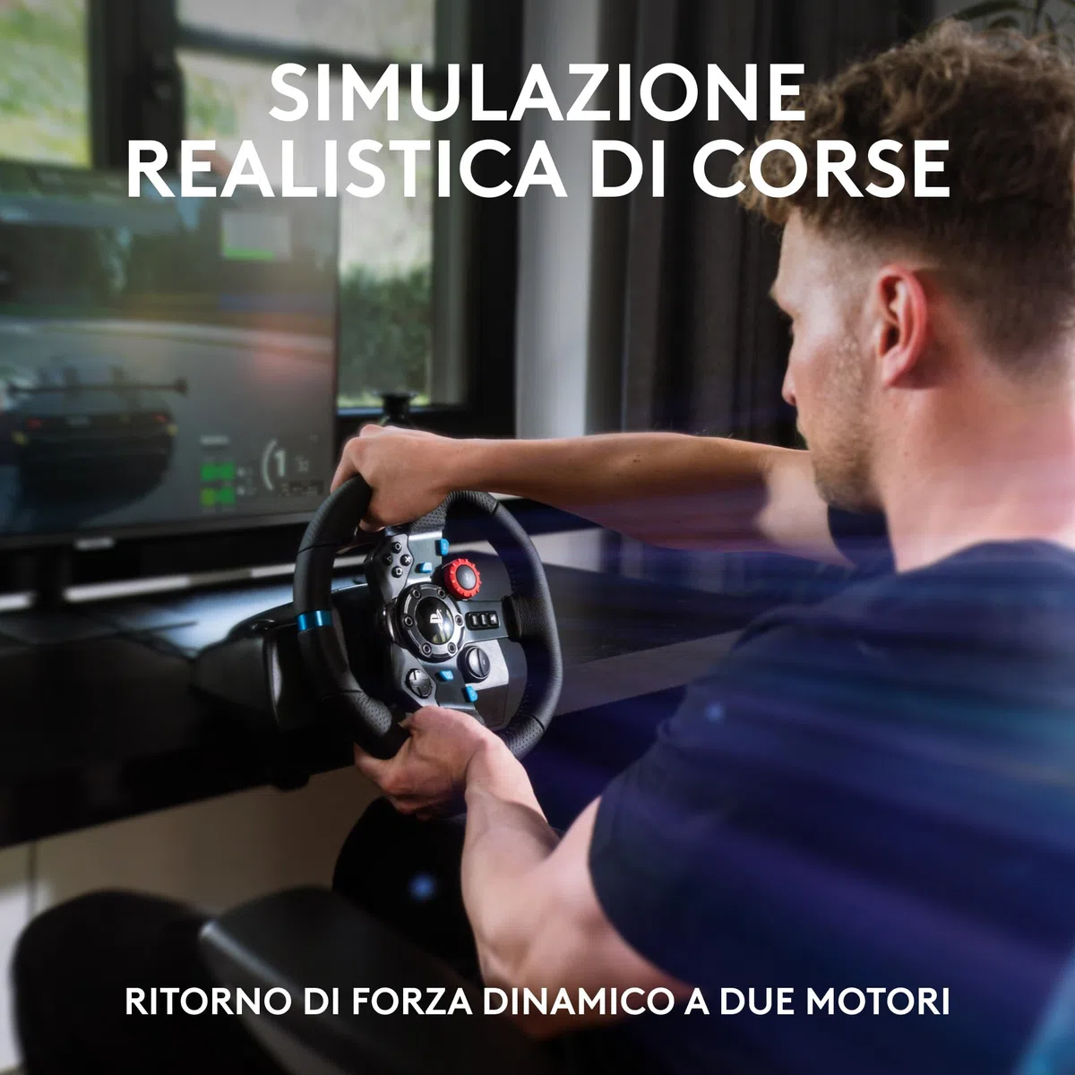 Logitech G G29 SE Driving Force volante e pedali da corsa ritorno di forza dinamico vera pelle PS5 PS4 PC Mac Nero