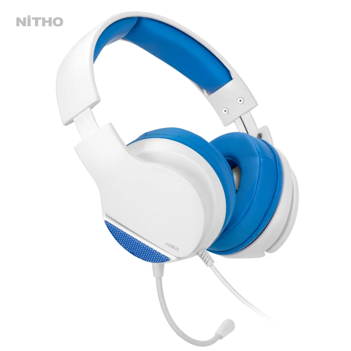 NITHO Janus Gaming Headset Over-Ear 50mm Driver Microphone Jack 3.5mm PC PS4 PS5 Xbox One Series X|S Smartphone Tablet Blu