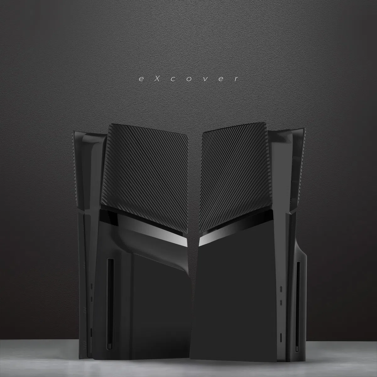eXtremeRate eXcover Copertura Ricambio Compatibile con ps5 Slim Console Disc Edition, Cover Coperchio Custodia Placca Shell Ventilata per ps5 Slim Disc Console, Nero