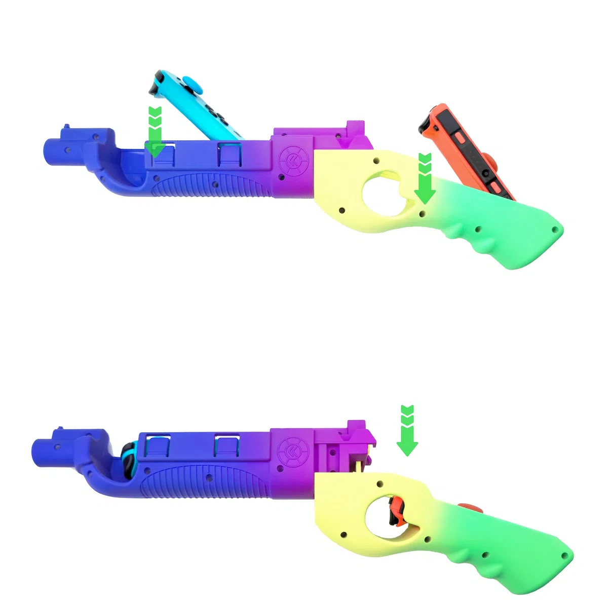 RREAKA Game Gun for Splatoon 3 for Nintendo Switch/OLED for Joycons, for Joy-Con Game Gun Controller Gaming Hand Grips Accessories for Switch Shooting Games Purple Yellow