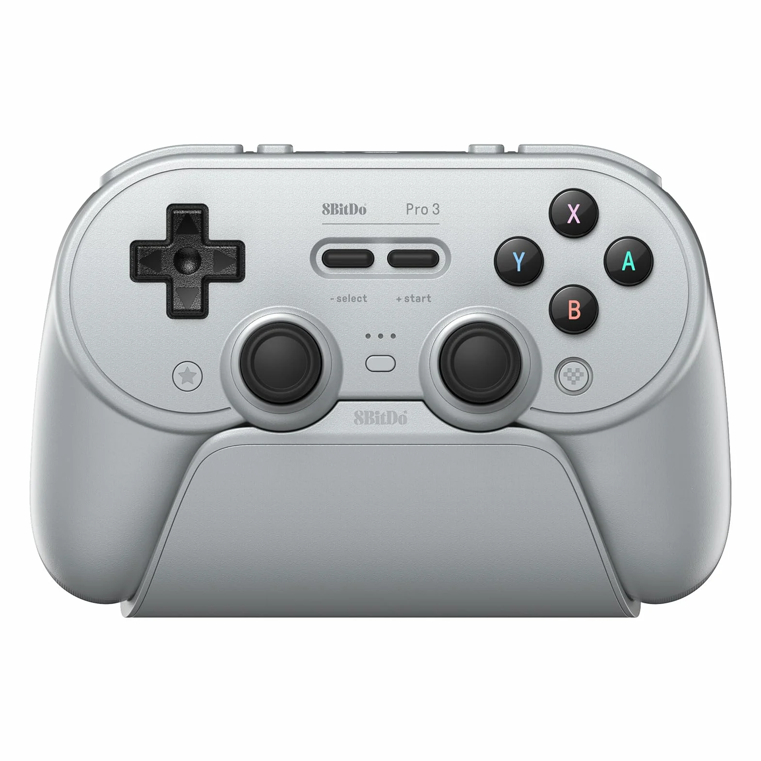 8BitDo Pro 3 Bluetooth Controller for Switch/Switch 2 – TMR Joysticks, Swappable ABXY Buttons, Pro Back Buttons, Charging Dock, Hall Effect Triggers, for Windows, Apple, SteamOS, Android - Gray