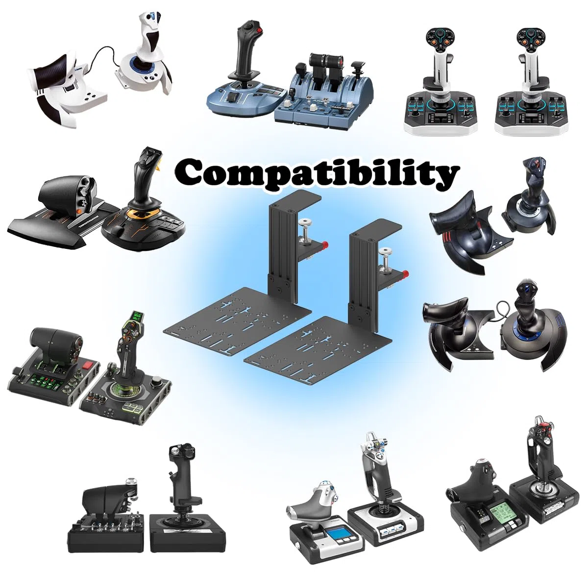 Supporto da scrivania compatibile con Thrustmaster T - Flight Hotas One, T - Flight Hotas 4, T - Flight Hotas X, T.Flight Stick X, Sol-R2 HOSAS, Farmstick, TCA Quadrant Boeing Edition e così
