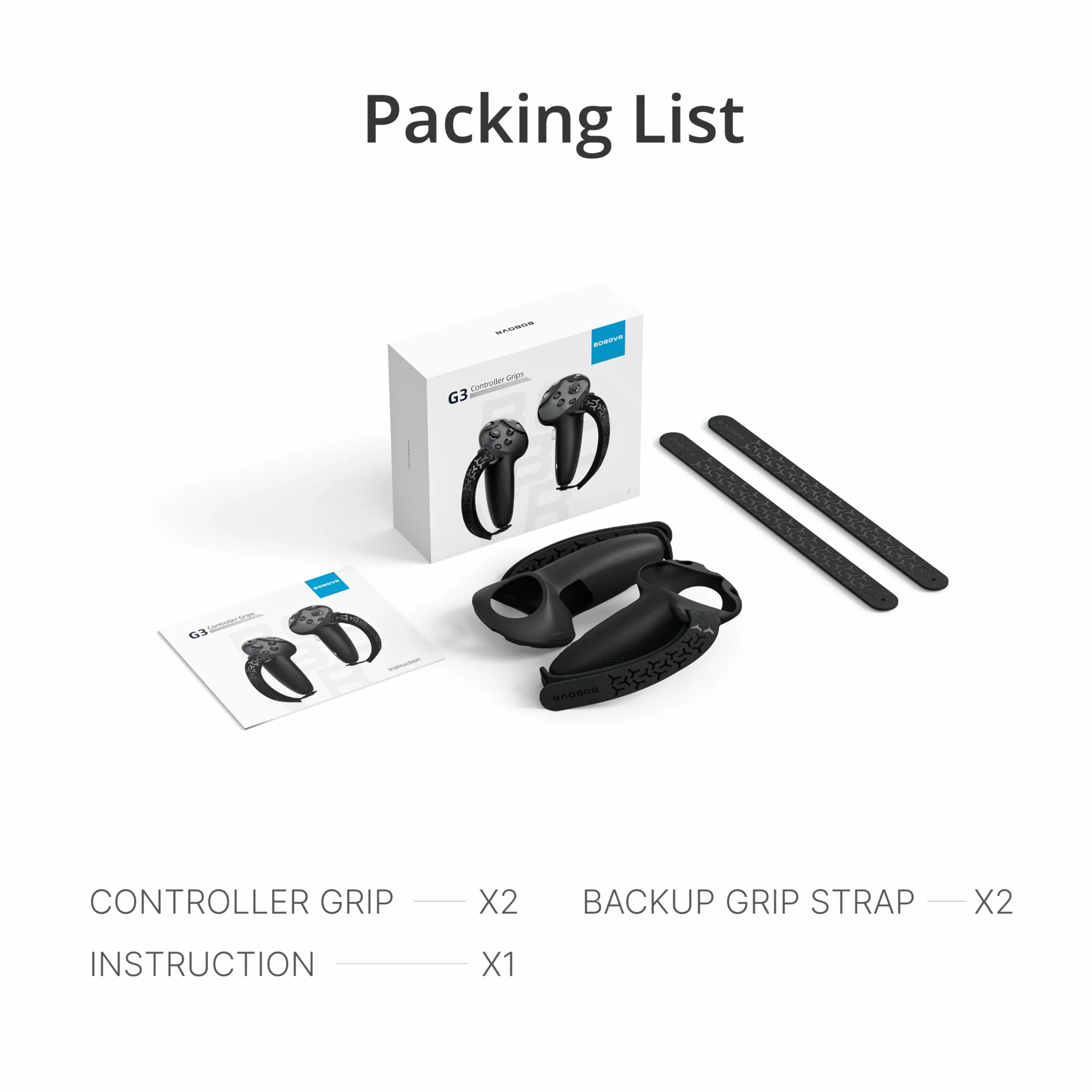 BOBOVR G3 Controller Grips Cover per Quest 3/3S, Copertura Antiscivolo in Silicone, Cinturino Regolabile, Ricarica Wireless CD3/D3