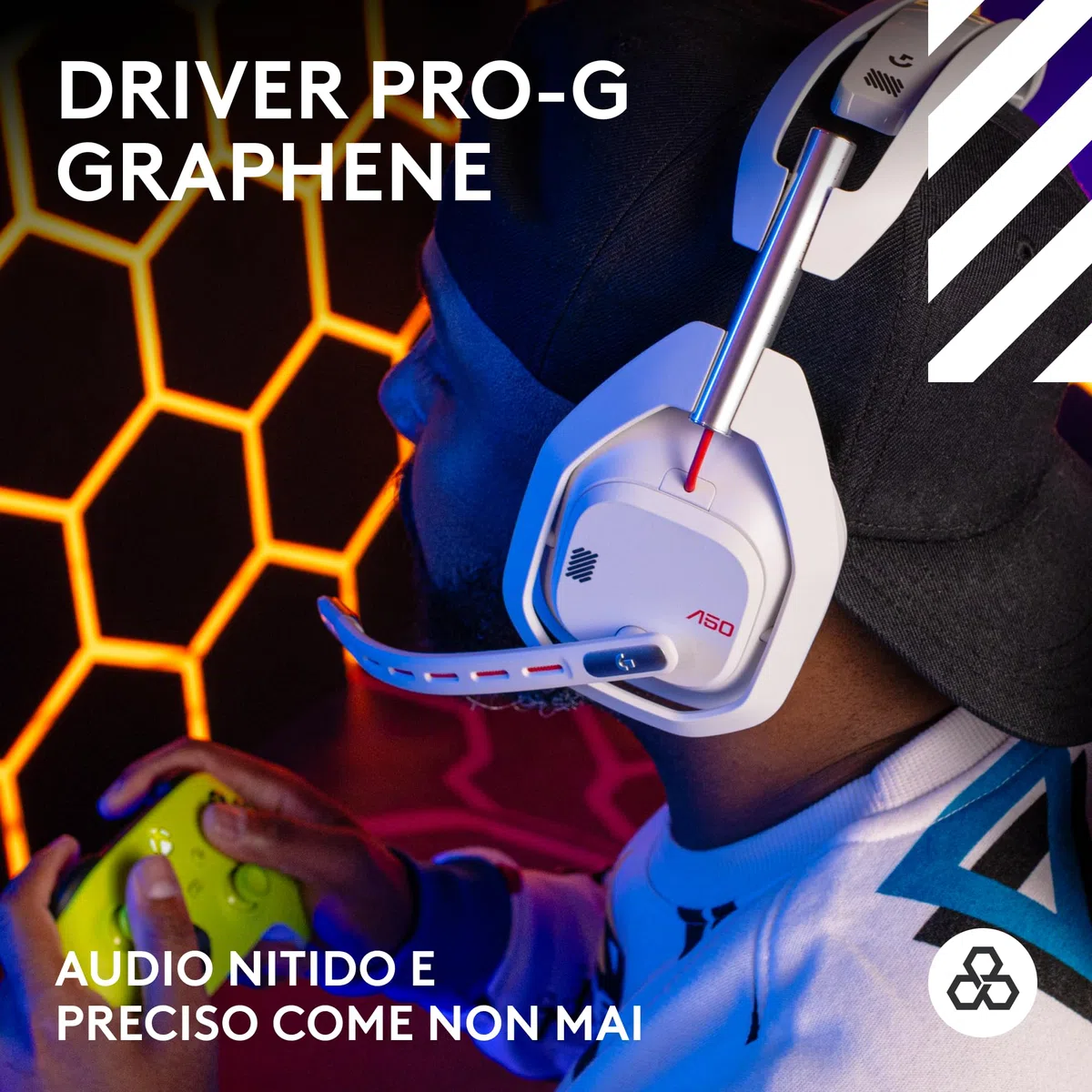 Logitech G Astro A50 X Wireless Gaming Headset with Microphone, PRO-G GRAPHENE, LIGHTSPEED, PLAYSYNC, Bluetooth, HDMI 2.1 Pass-Thru for Xbox Series X|S, PS5, PC, Nintendo Switch, White