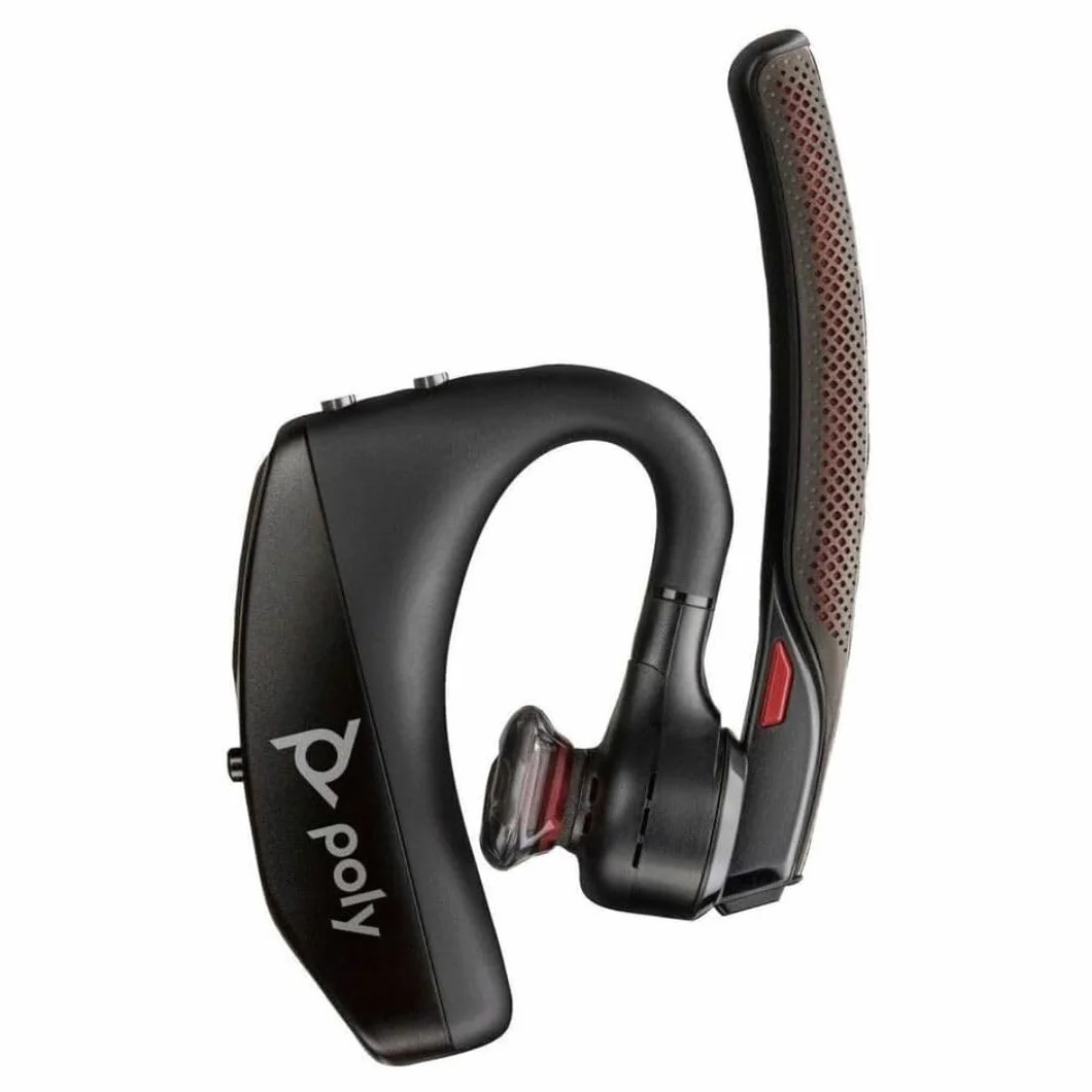 Plantronics Voyager 5200 UC Wireless Headset & Charging Case (Poly), Bluetooth Headset a orecchio singolo con microfono a cancellazione di rumore, Collegamento a cellulare/PC tramite Bluetooth