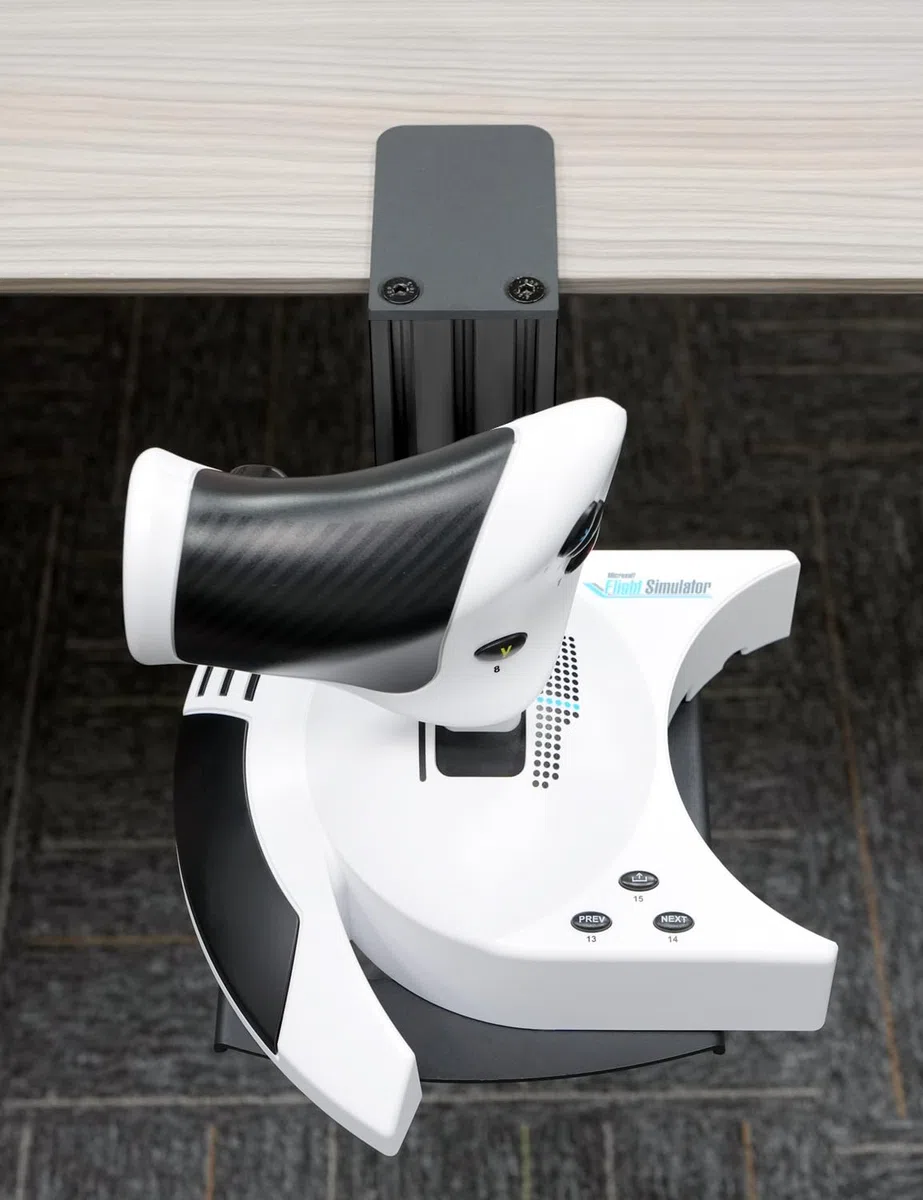 VTUIFBT Supporto da scrivania in metallo compatibile con Thrustmaster SimTask Farmstick, T-Flight Hotas One, T-Flight Hotas 4, T16000M FCS, TCA Sidestick - Sgancio rapido/robusto morsetto/regolatore