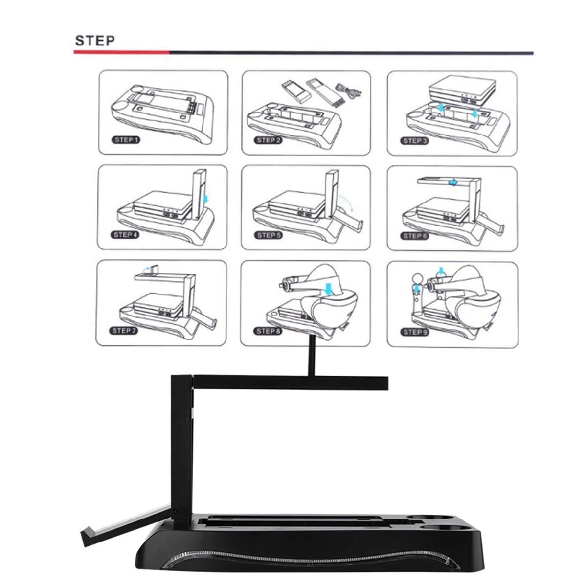 Stazione di Ricarica per Supporto VR, per Controller VR Stazione di Ricarica Supporto per Caricabatterie Supporto per Stazione di Ricarica per Caricabatterie con Base