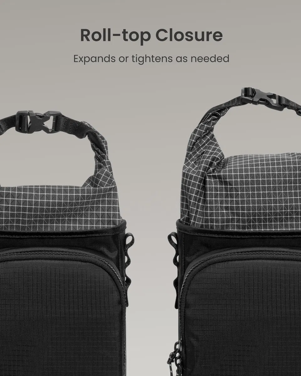 tomtoc Sling Bag per Custodia Slim per Console di Gioco Portatili, Borsa a Tracolla da Viaggio per Steam Deck, ROG Xbox Ally X, Switch 2, PS Portal, Borsa Roll-Top per Cavi di Ricarica e Accessori