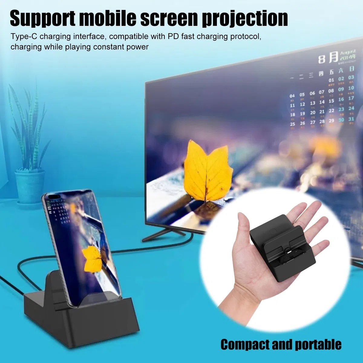 Nizirioo Docking Station per Nintendo Switch/OLED: Base di Ricarica Portatile TV Mini Con 4K HDMI e Porta USB 3.0