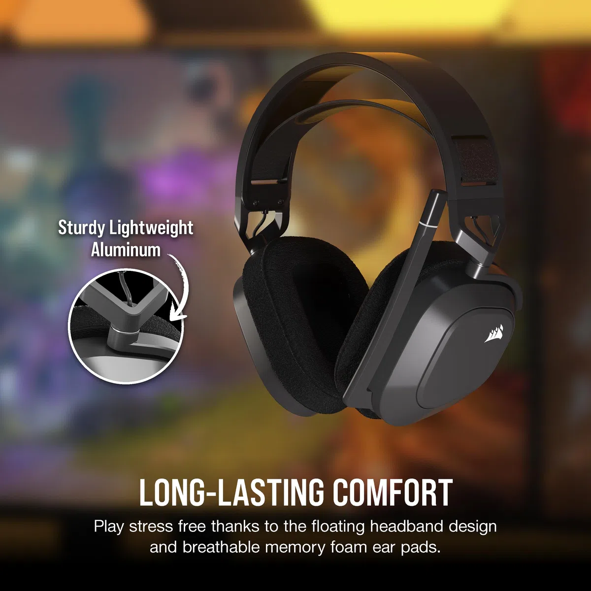 Corsair HS80 MAX Cuffie Gaming Senza Fili Multipiattaforma Grigio Acciaio