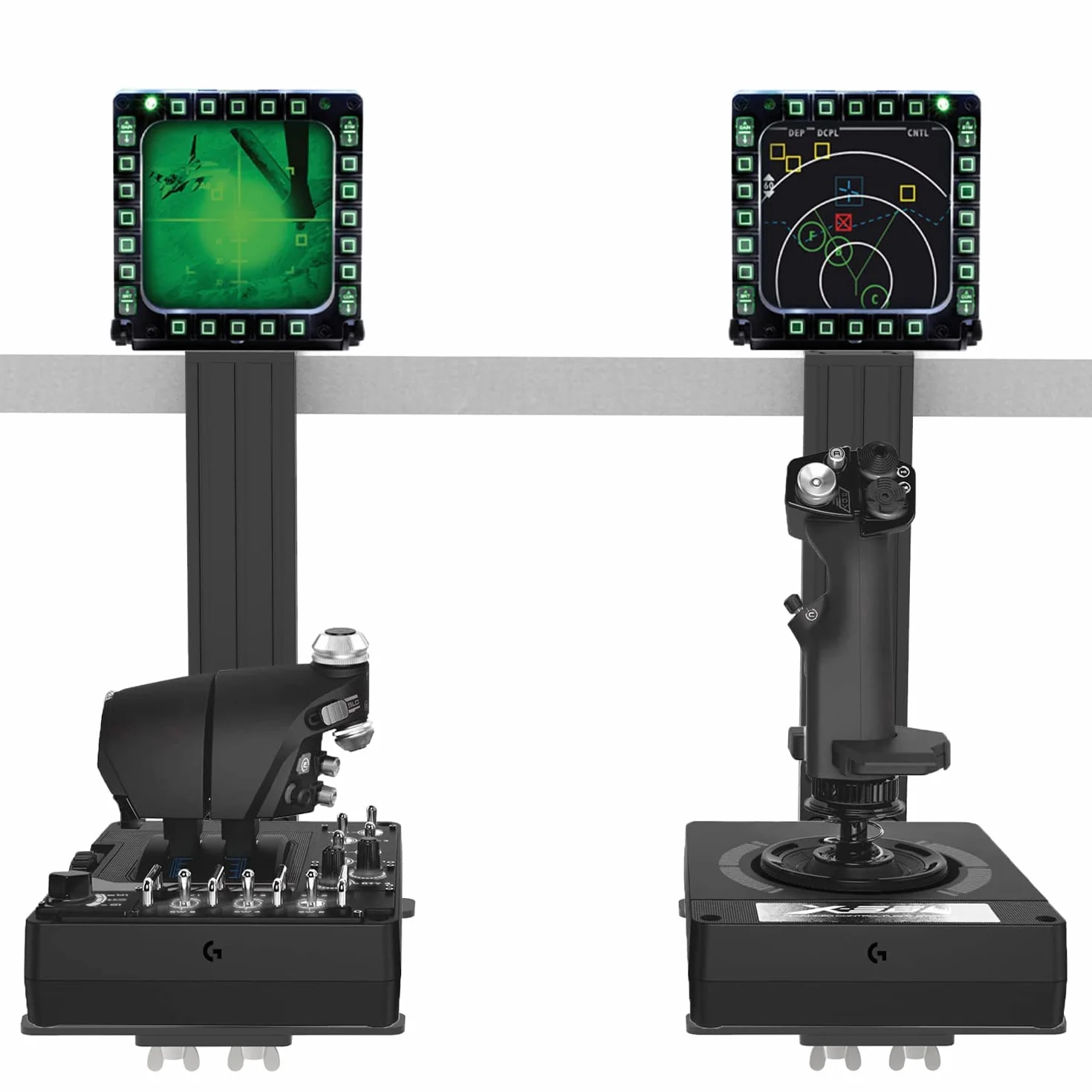 Hikig 2 Set Supporto da Scrivania per Joystick Volo, Logitech X52/X52 Pro/X56/X56 Rhino, Thrustmaster T-Flight Hotas/T.16000M Hotas/TCA Officer Pack, VKB Hotas
