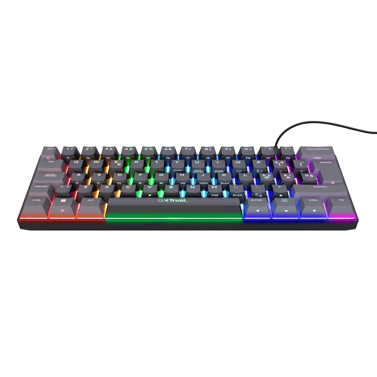 Acira Tastiera Meccanica 60% Layout Italiano QWERTY Retroilluminata RGB Gaming Programmabile USB Nero