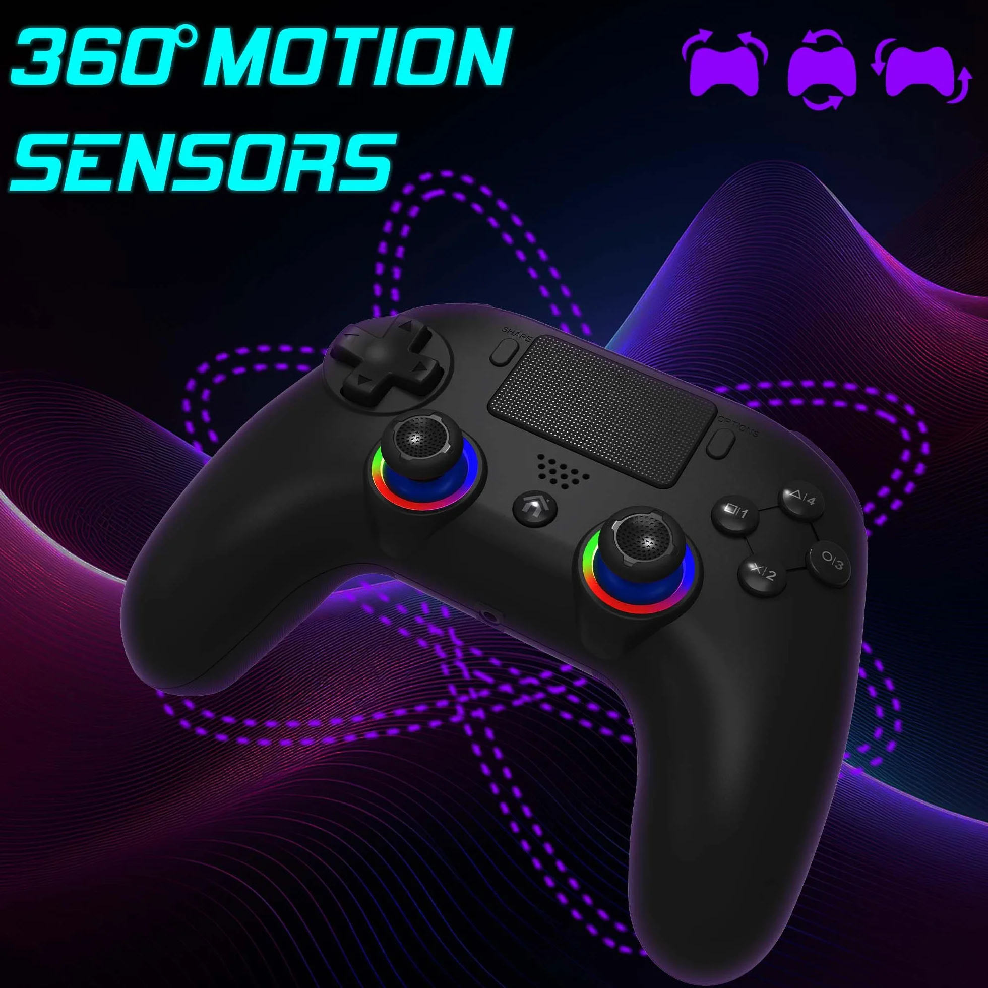 SUBSONIC Controller PS5 Wireless Paddle LED Programmabili Vibrazione Funzione Touch Nero