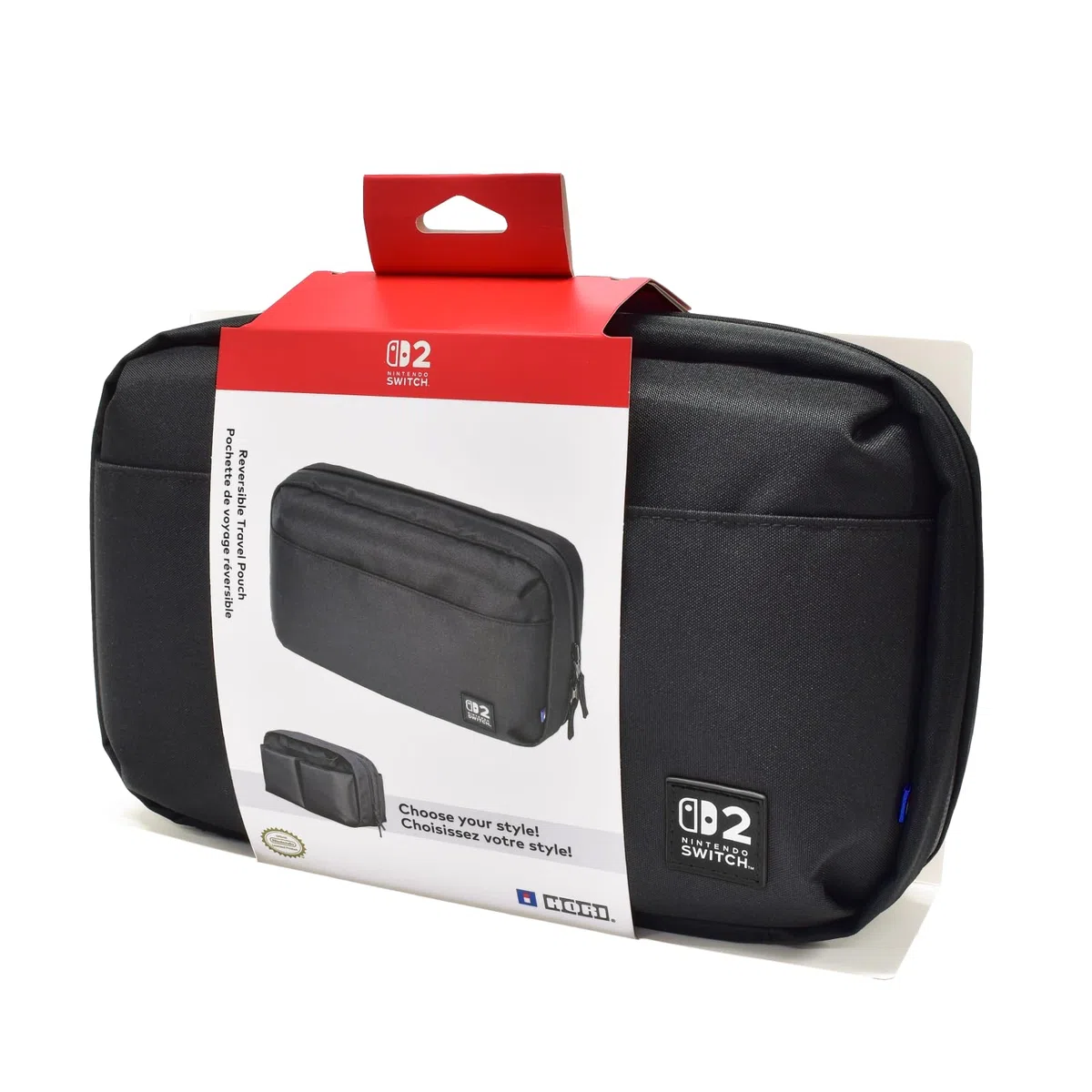 HORI Borsa Reversibile Travel Pouch (Nera) – Borsa per il trasporto e la custodia della Nintendo Switch 2 – Licenza Ufficiale Nintendo