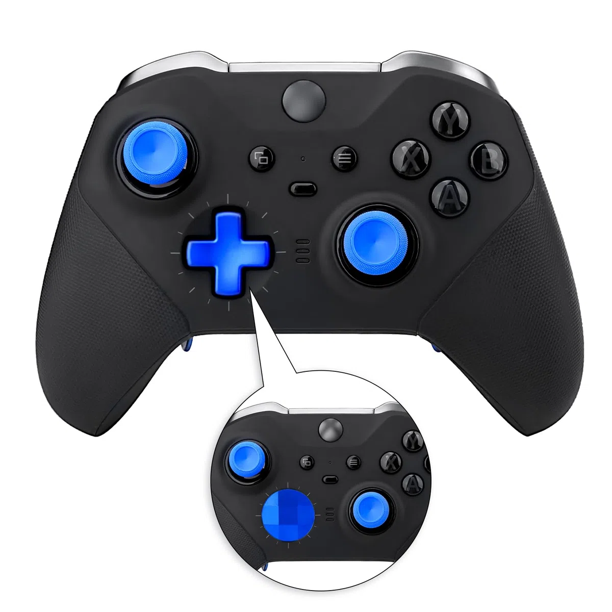 Sostituzione dei Thumbstick per il Controller Xbox One Elite Series 2, Kit di Accessori Joystick Magnetici in Metallo Compatibili per il Controller Wireless Xbox Elite Series 2 Core (Blu)