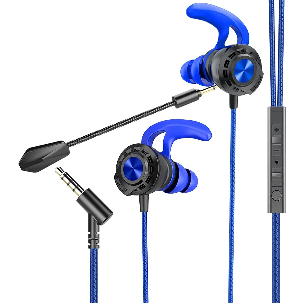 BENGOO G16 - Auricolari da gioco cablati con doppio microfono, con cancellazione del rumore, cuffie in-ear per computer, iPhone PlayStation 4 e 5, Super Nintendo, Sony PSP