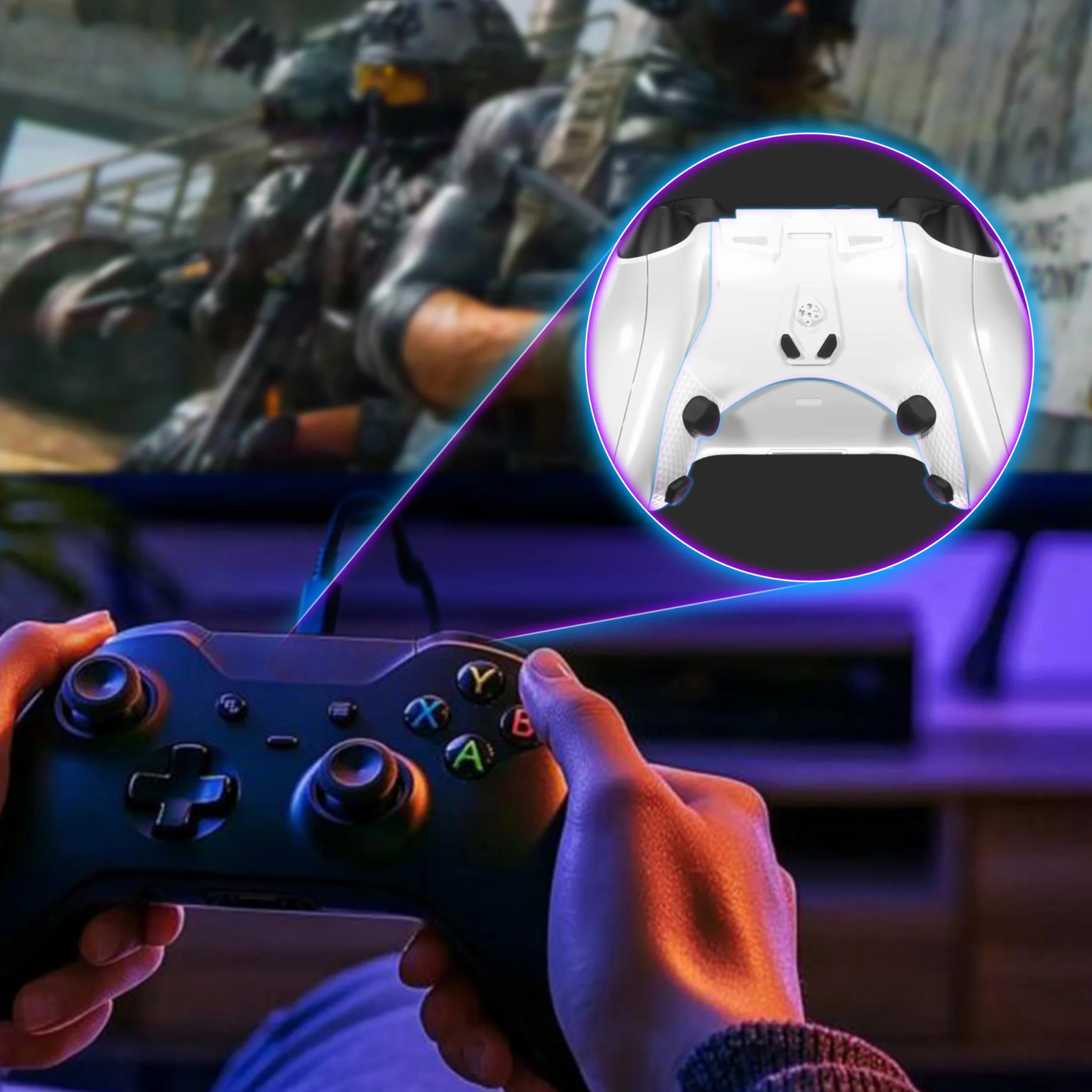 Collective Minds Strike Pack ‘Horizon’ – Kit MOD cablato per controller Xbox | 4 pulsanti posteriori programmabili | Accessorio gaming Xbox con app per pro player | Compatibile Xbox Series X|S e One