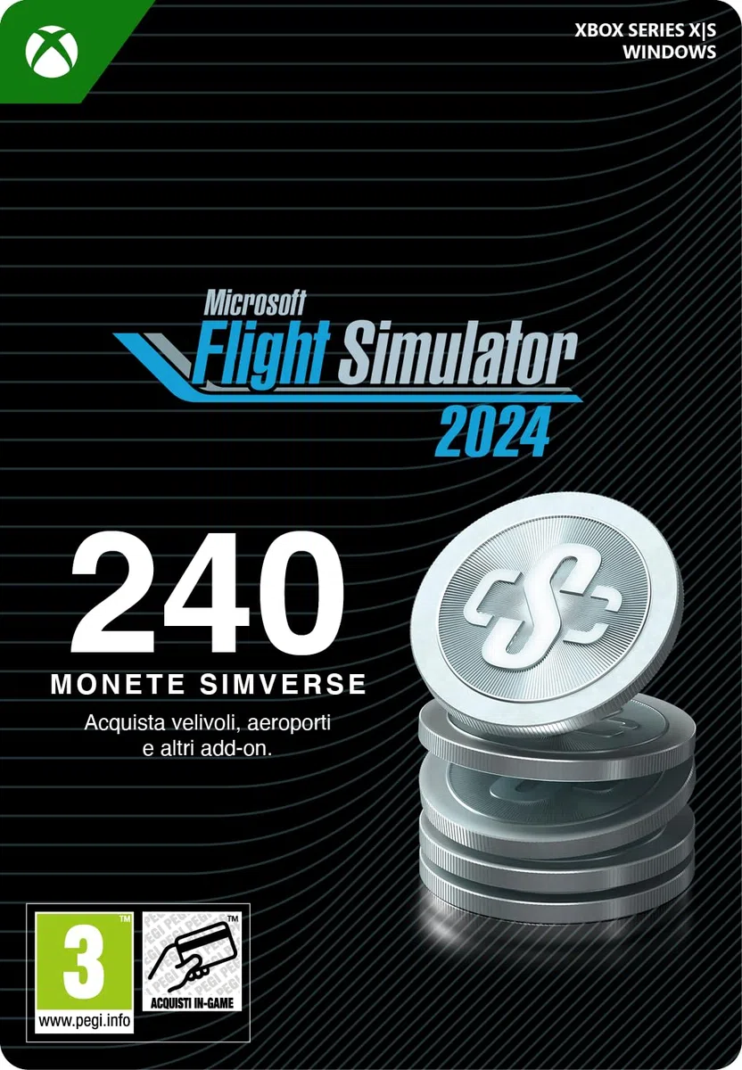 Microsoft Flight Simulator 2024 240 Simverse Coins Xbox Series X|S Kod do pobrania