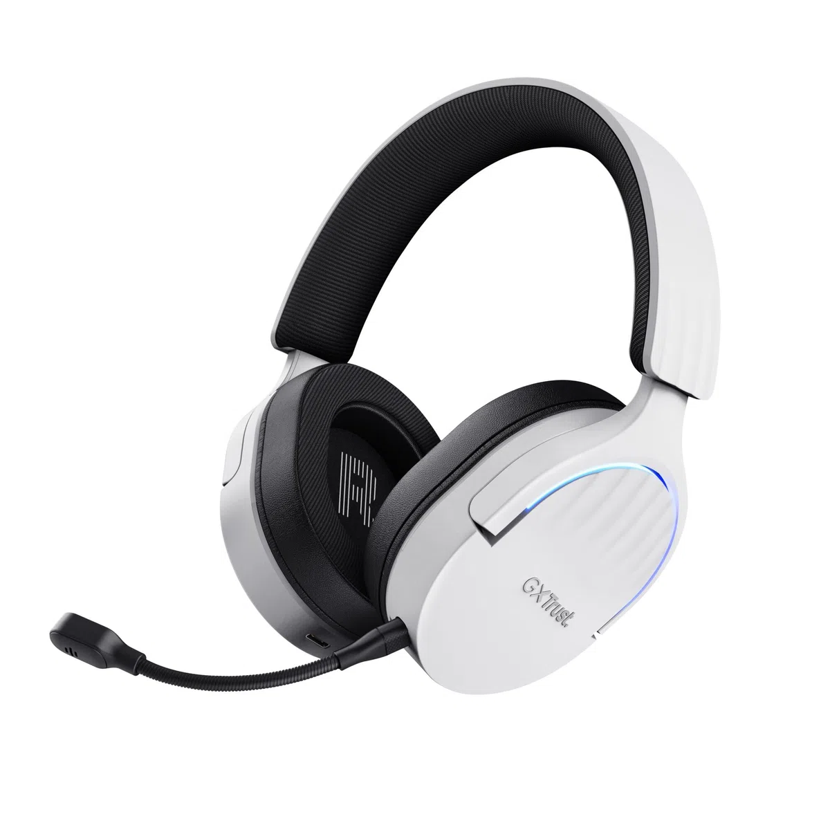 GXTrust 491W Fayzo Cuffie Gaming Wireless Bluetooth + 2.4 GHz, Audio Surround 7.1, Batteria da 22 Ore, 35% Plastica Riciclata, RGB Cuffie Bluetooth Over Ear PC PS5 PS4 Switch - Bianco