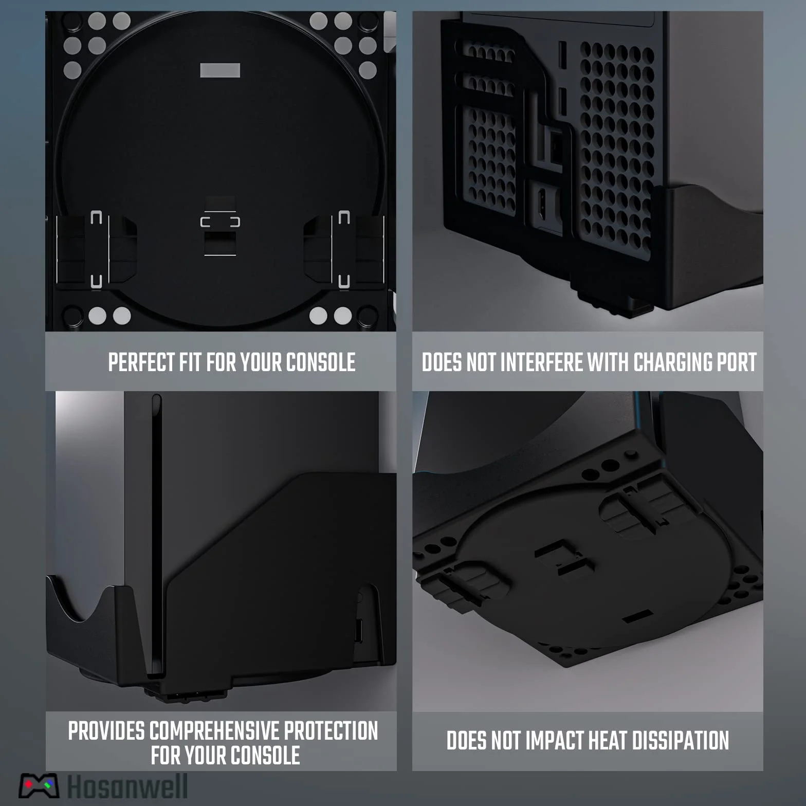 Hosanwell Supporto da Parete Xbox Series X Staffa per Console, Cuffie e Controller