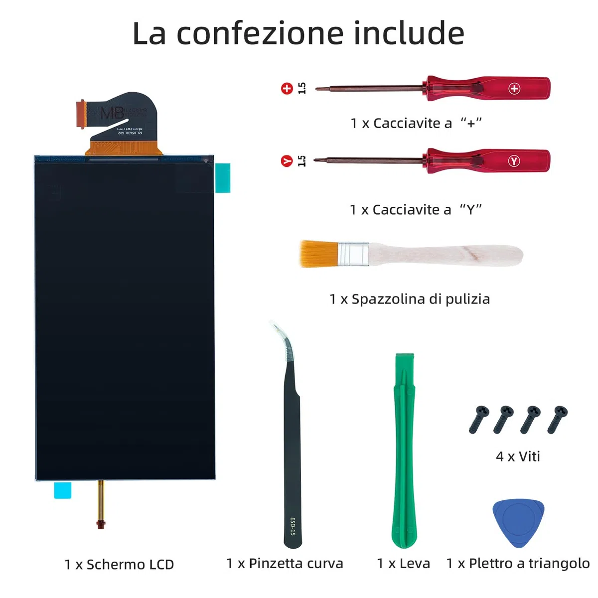 Wigearss Schermo LCD di Ricambio e Kit di Strumenti di Riparazione per Nintendo Switch Lite