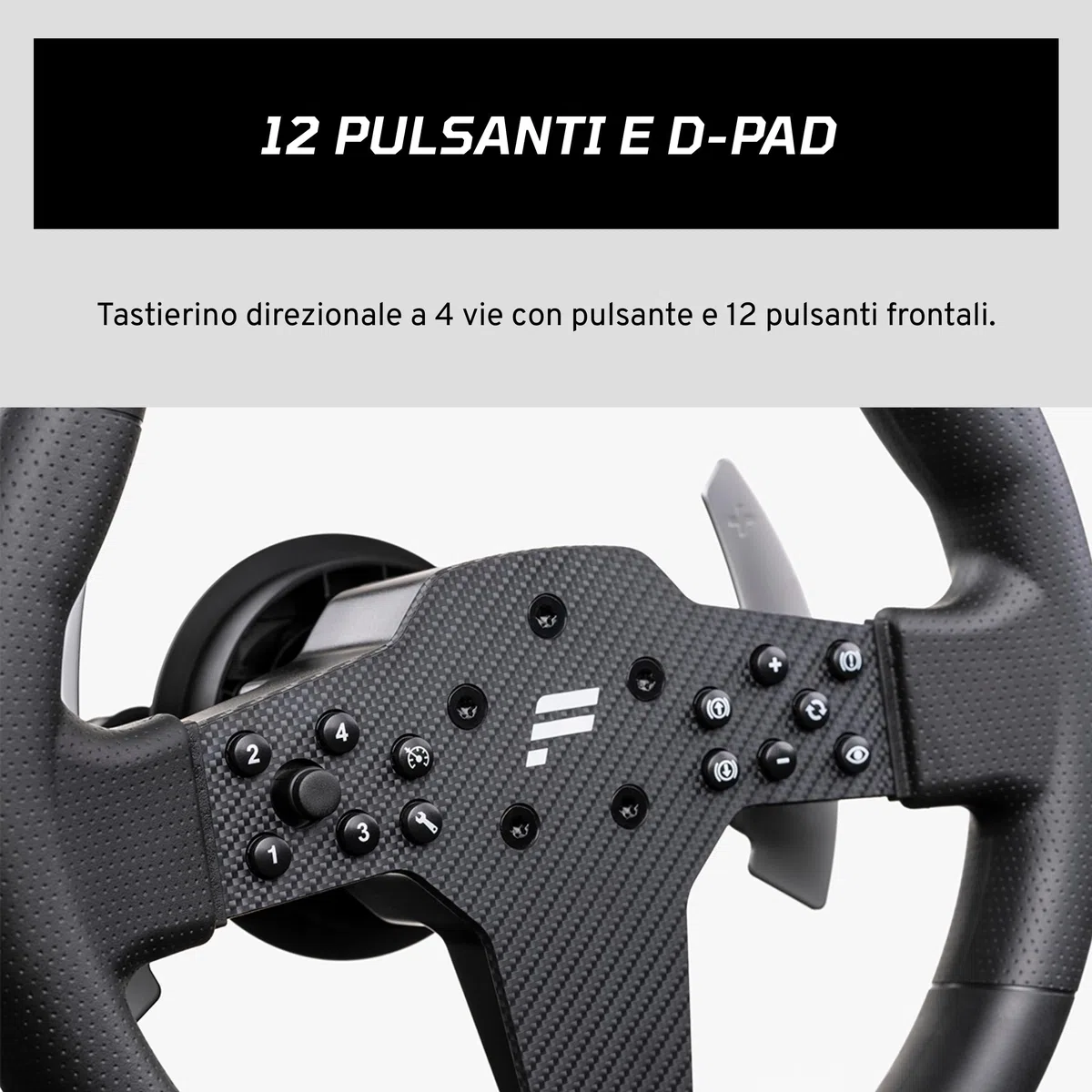 FANATEC Sim Racing CSL Manubrio P1 V2 (QR2 LITE) – Nero | Impugnatura In Gomma, RevStripe, Display a LED, Palette del Cambio in Metallo, Lato Manubrio QR2 LITE Pre-installato, PC