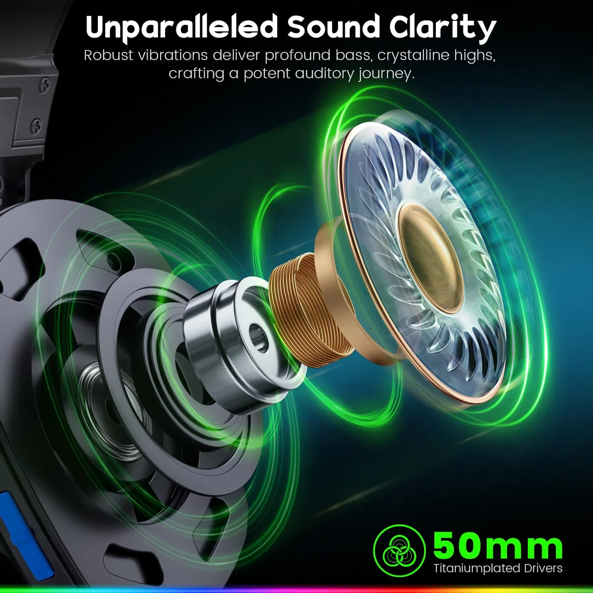 WESEARY WG1 Cuffie Gaming Wireless, 2,4 GHz Cuffie Gaming con Microfono per PS5, PS4, PC, Switch, Mac, Mobile, Cuffie per PS5 con Stereo, Cuffie Bluetooth Over Ear con Luce LED, Batteria da 50 Ore