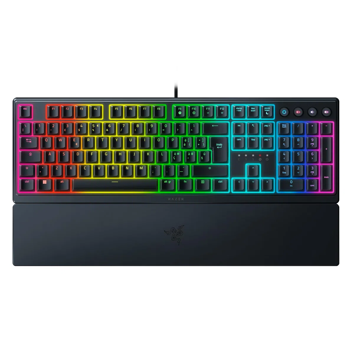 Razer Ornata V3 Tastiera a basso profilo Mecha-Membrana Razer Chroma RGB QWERTY Italiana Nero