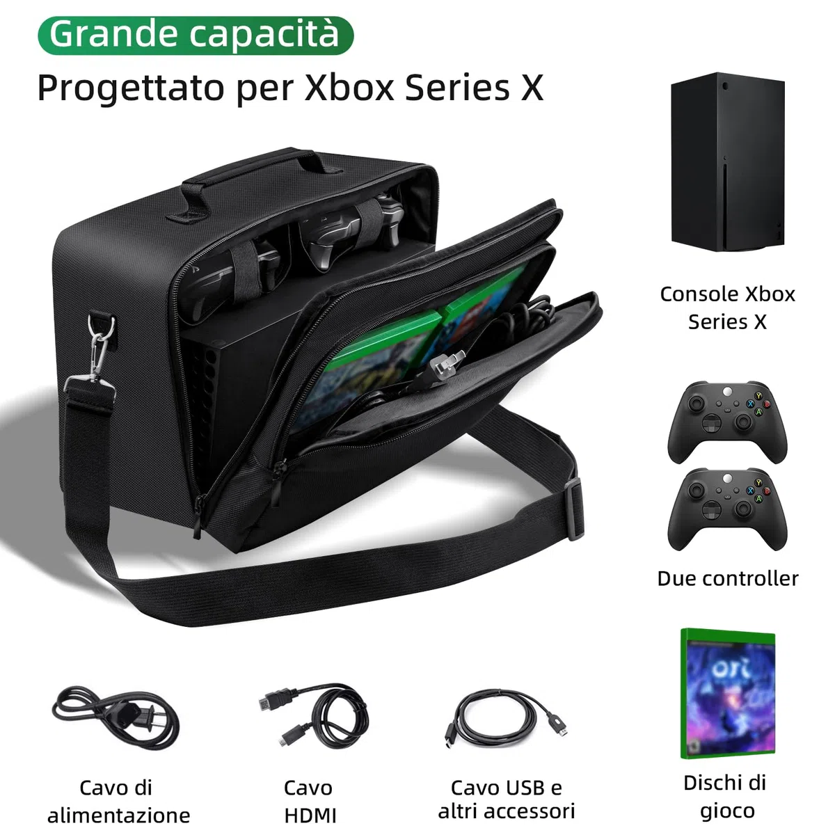 Mcbazel Custodia Protettiva da Viaggio per Console Xbox Series X - Nera