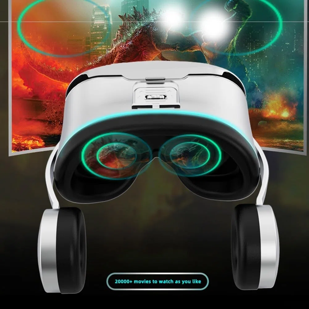 GLOBALHUT - Cuffie per realtà virtuale, per smartphone iOS-Android con schermo da 5,5-6,7 pollici, occhiali 3D VR con controller per giochi e film, campo visivo di 110° (nero)