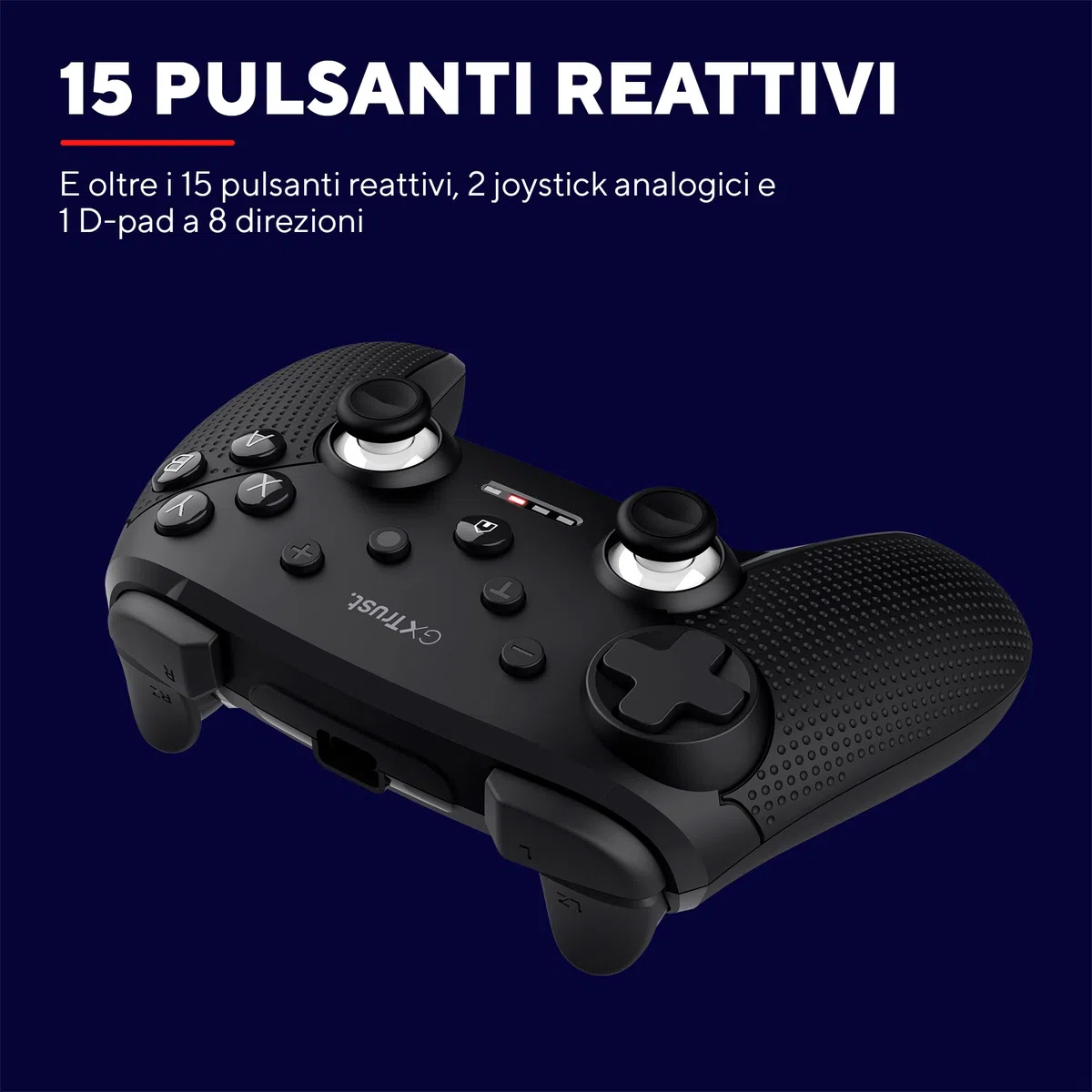 GXTrust Trust Gaming GXT 542 Muta Controller Nintendo Switch & PC Wireless Bluetooth/RF/USB, Design Sostenibile, Batteria Ricaricabile, Gamepad senza Fili per Switch OLED/Lite, Computer, Android, iOS