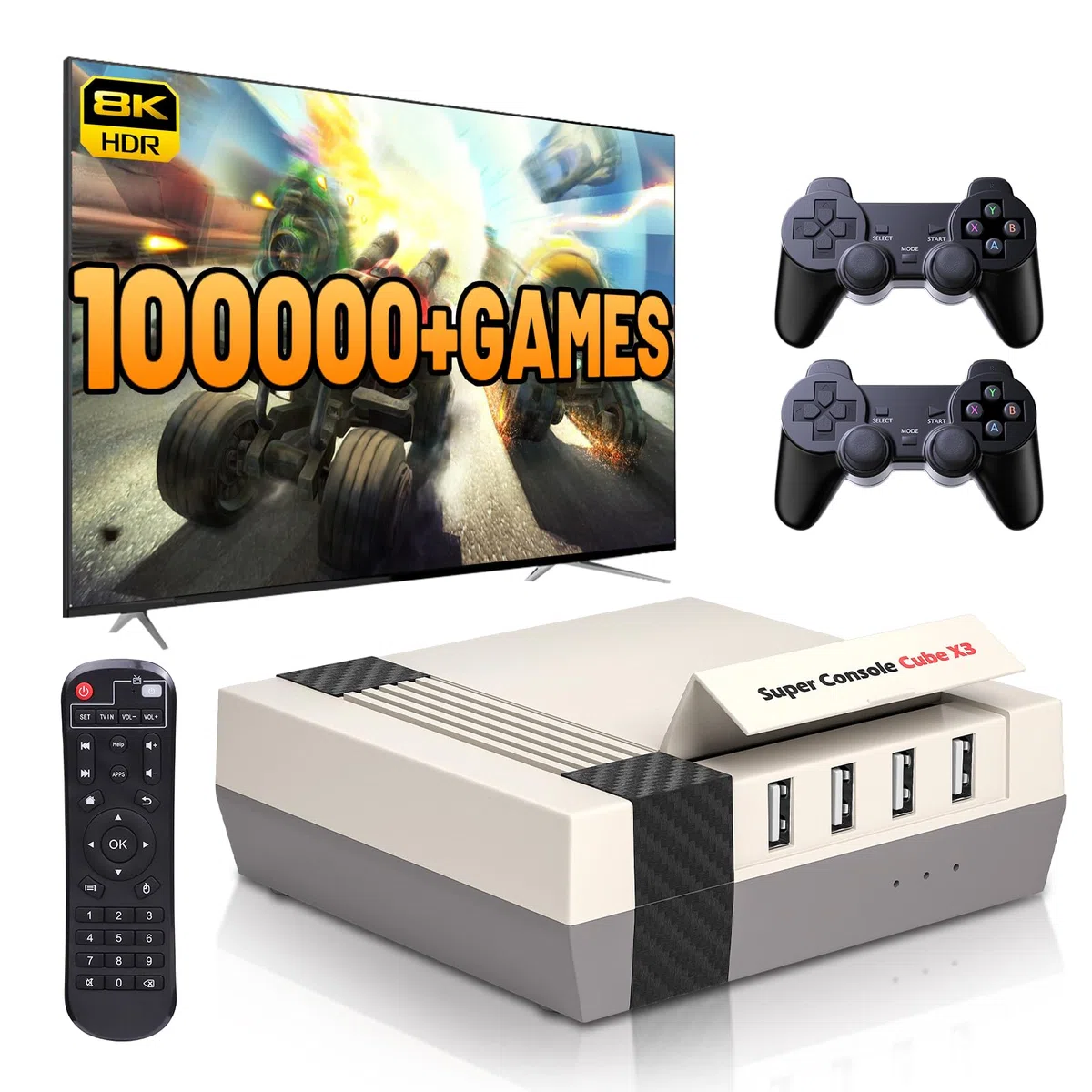Kinhank Super Console Cube X3 Retro Console 100000+ giochi EmuELEC 4.5 Android 9.0 CoreELEC 3 Sistemi in 1 2.4G 5G BT 4.0