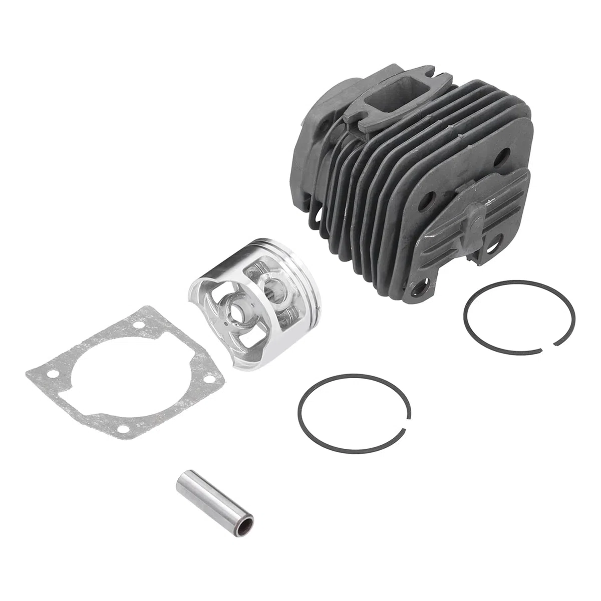 Kit Cilindro e Pistone 45.2mm, Ricambio per Motosega a Benzina 58cc, Anelli e Clip Pin in Ferro e Lega di Alluminio - Alta Durabilità, Resistente all'Usura, Ricambi Universali pe