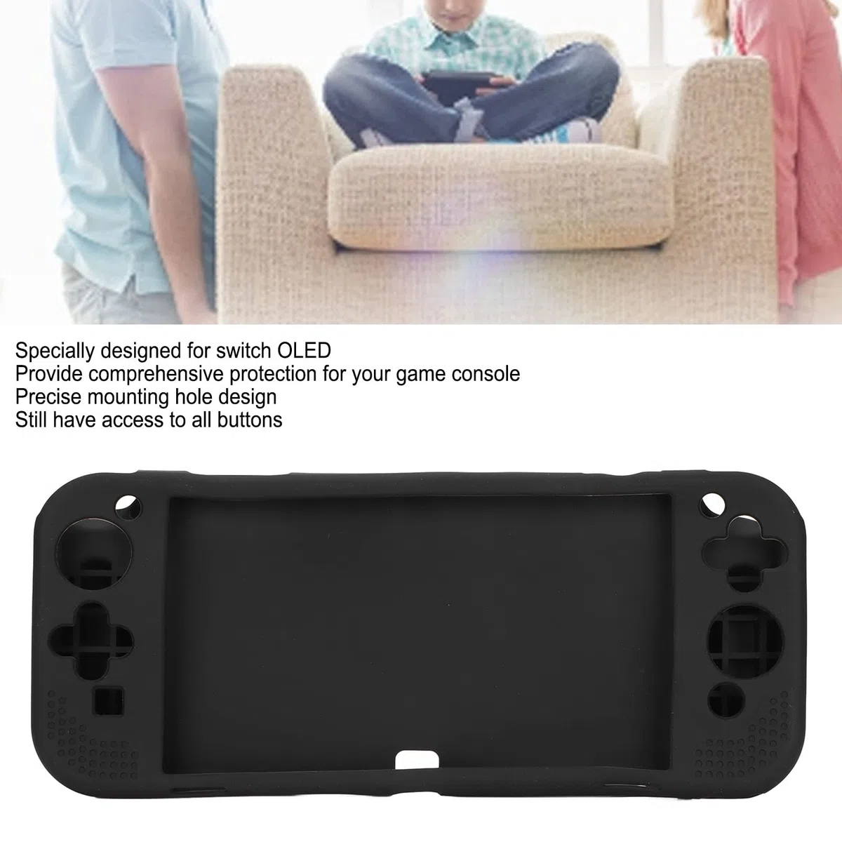 ciciglow per Switch OLED Custodia Protettiva, Morbida Custodia in Silicone per Console di Gioco Design Preciso del Foro Custodia Protettiva per Gamepad Resistente Ai Graffi Protezione a