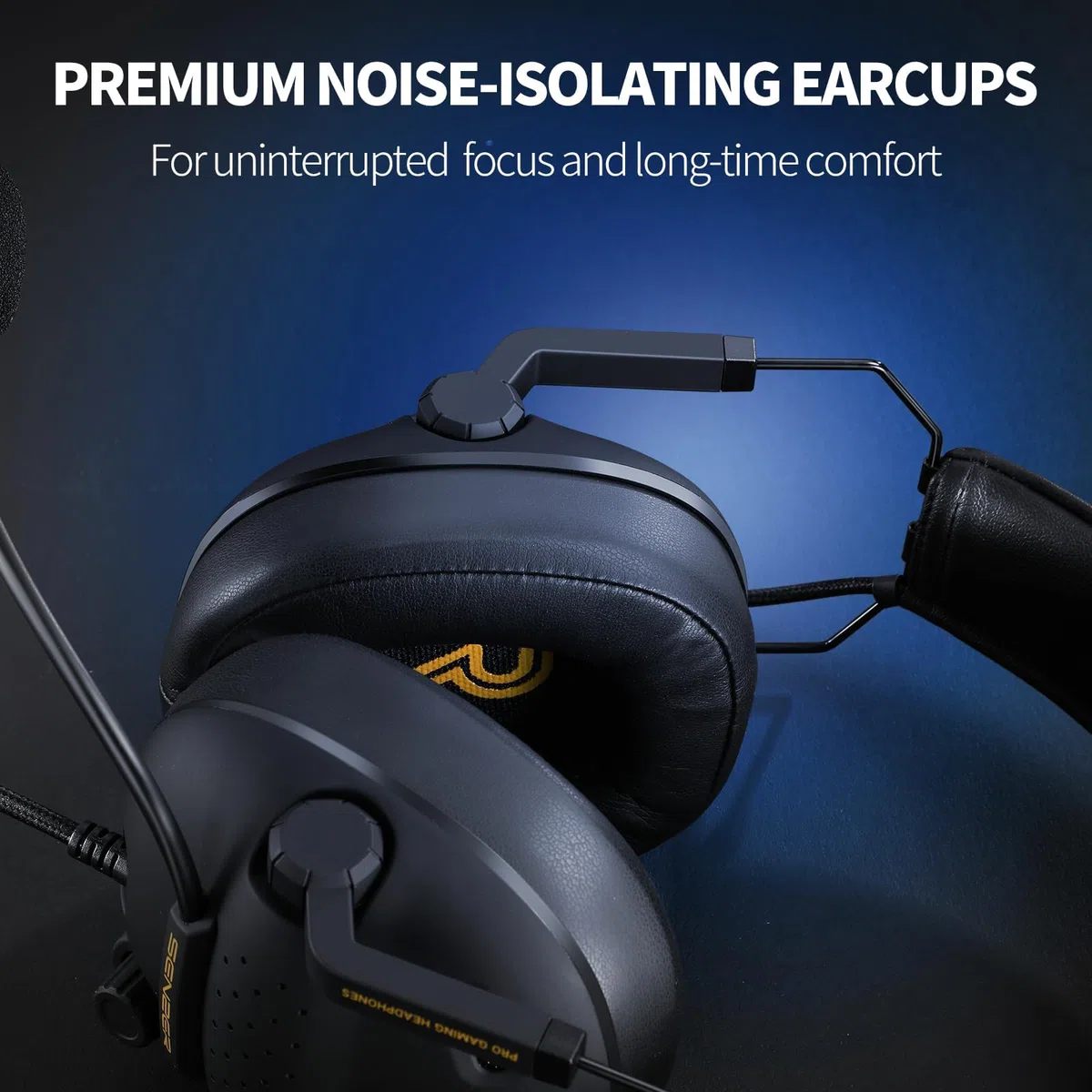 Senzer Cuffie gaming con cancellazione del rumore con microfono per Xbox One PS4 PS5 PC, imbottitura morbida in memory foam, pieghevole portatile, cuffie gamer cablate con microfono per Xbox 1 PS4 NS