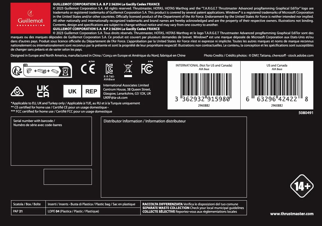 Thrustmaster AVA, Base Modulare a Configurazioni Multiple per Joystick per Simulazioni di Volo, Compatibile con Tutti i Tipi di Aviazione su PC