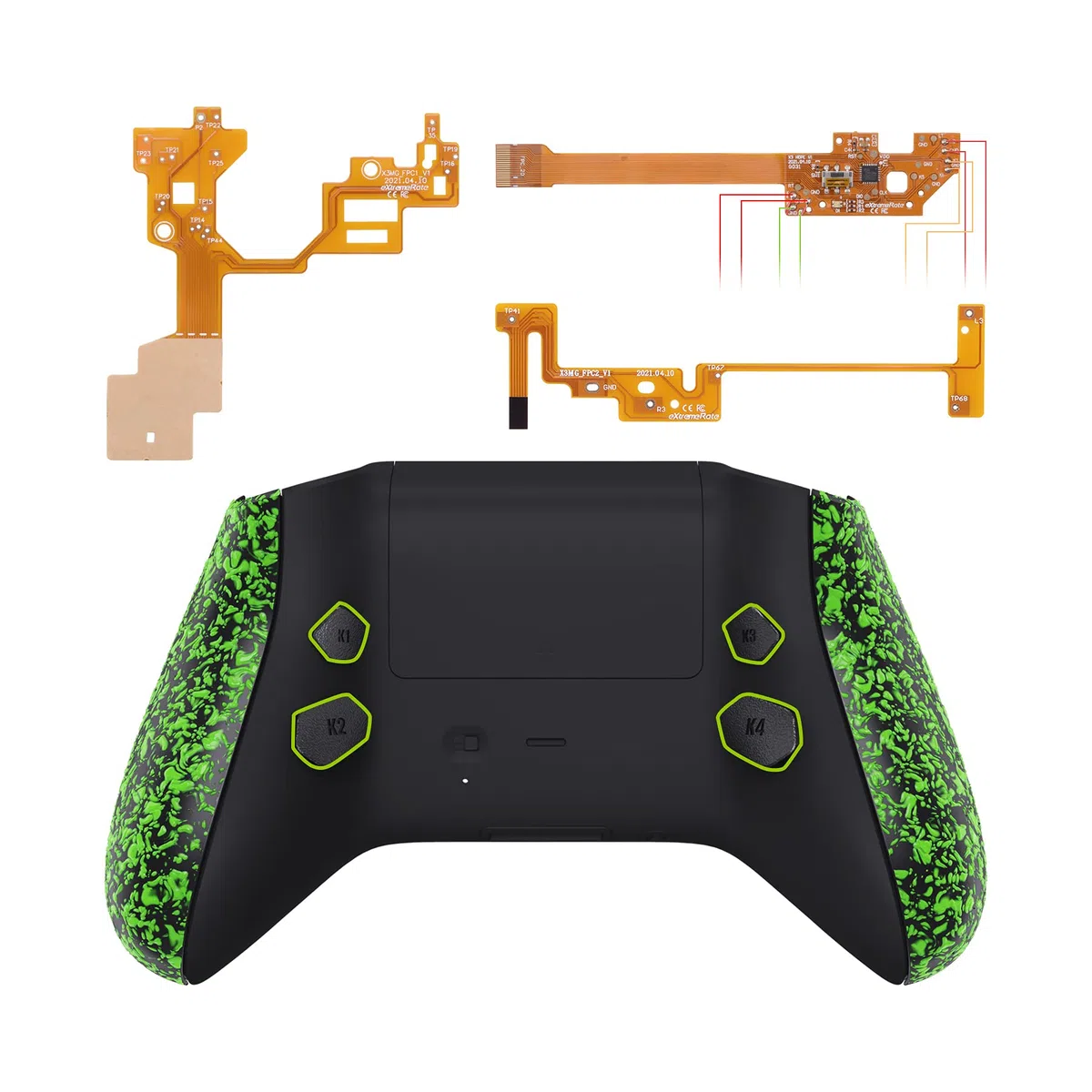 eXtremeRate HOPE Remap Kit Programmabile per Xbox Series X S Controller Scheda&Cover Posteriore&Grip&Tasti Posteriori per Xbox Core Joystick(Model 1914)-Verde Antiscivolo