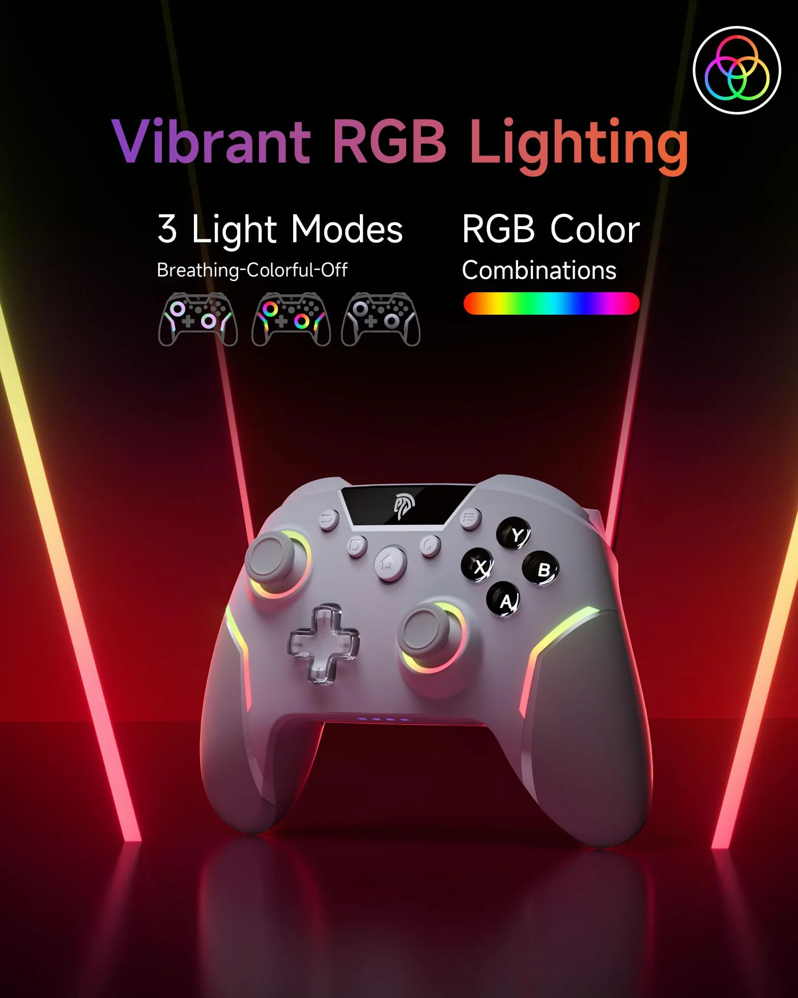 EasySMX X20 Elite Wireless Controller PC con Hall Grilletto Commutabile 2 in 1- Joystick Hall Rimovibile- Joystick per PC con Pulsanti Meccanici- RGB Luce- Batteria da 1000mAh per PC/Switch/Mobile