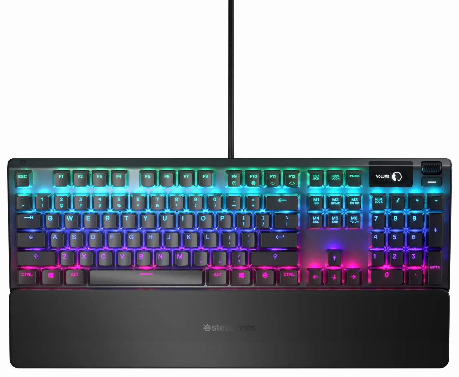 SteelSeries Apex 5 Tastiera da gaming meccanica ibrida , Illuminazione RGB per ogni tasto, Struttura in lega di alluminio aeronautico, Smart Display OLED, Layout Turco (QWERTY)