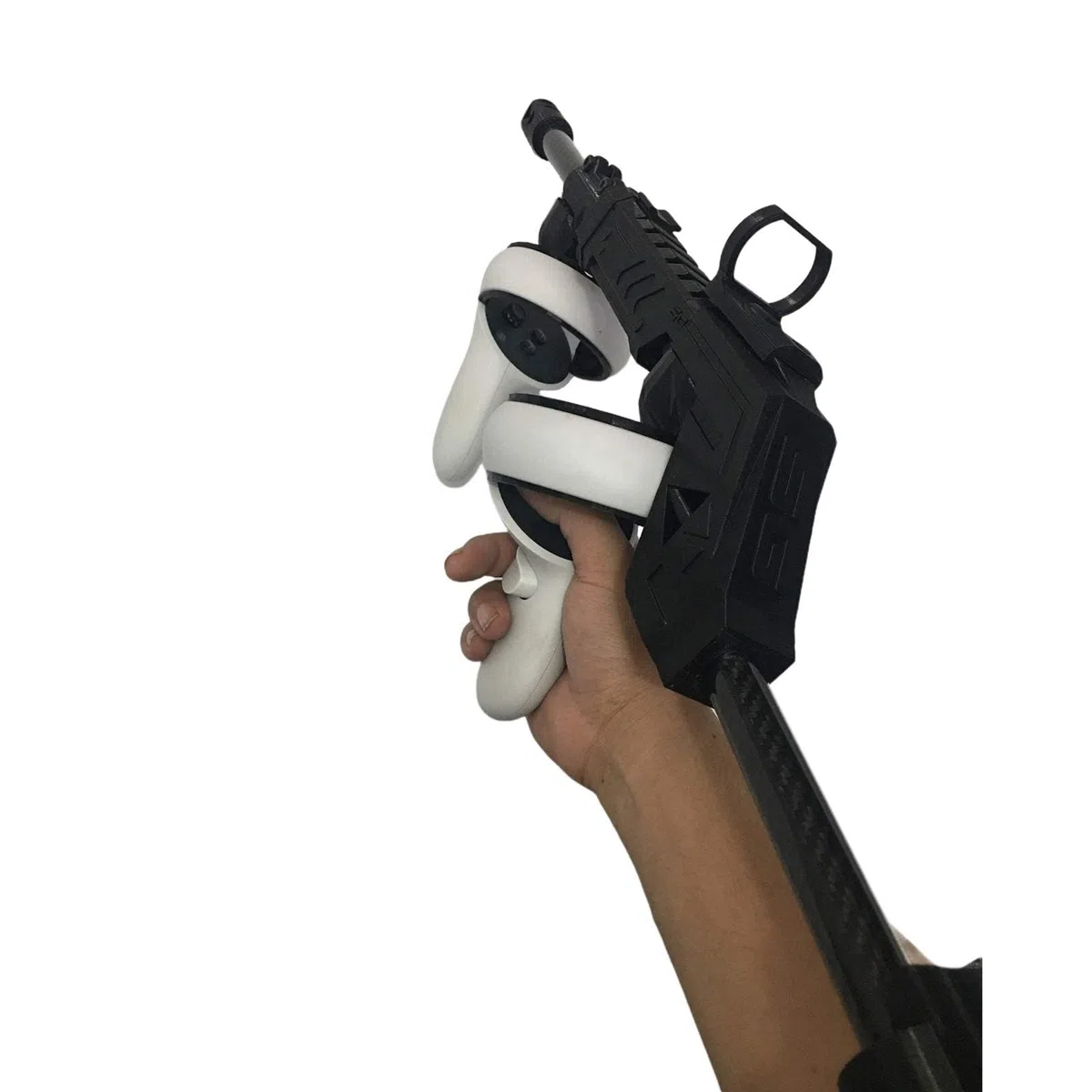 Calcio per pistola VR per MetaQuest 2, VR Gunstock per Quest 2 Shooting Controller Handle, Oculu-s Quest 2 Accessori Fucile magnetico, con spallacci (per Quest 2)
