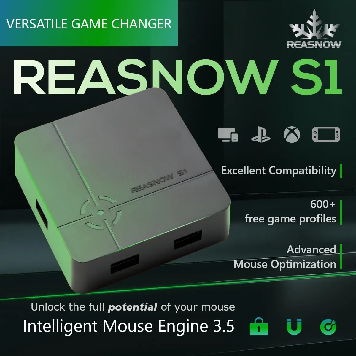 ReaSnow Cross Hair S1 Converter per PS4 Pro, Xbox One, Switch