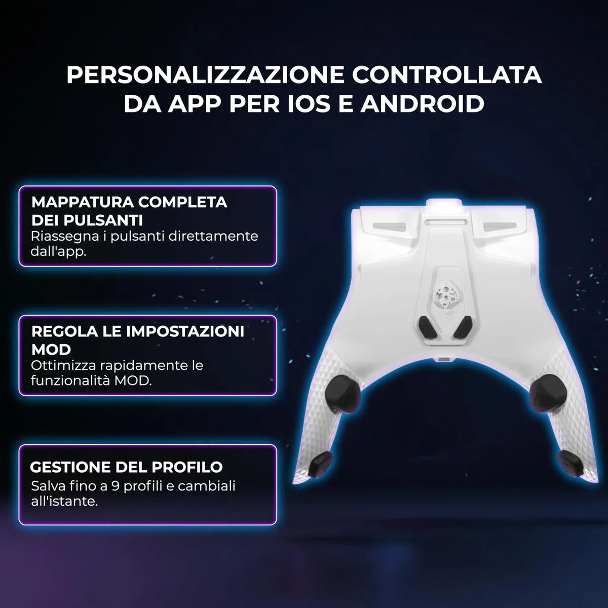 Collective Minds Strike Pack ‘Horizon’ – Kit MOD cablato per controller Xbox | 4 pulsanti posteriori programmabili | Accessorio gaming Xbox con app per pro player | Compatibile Xbox Series X|S e One