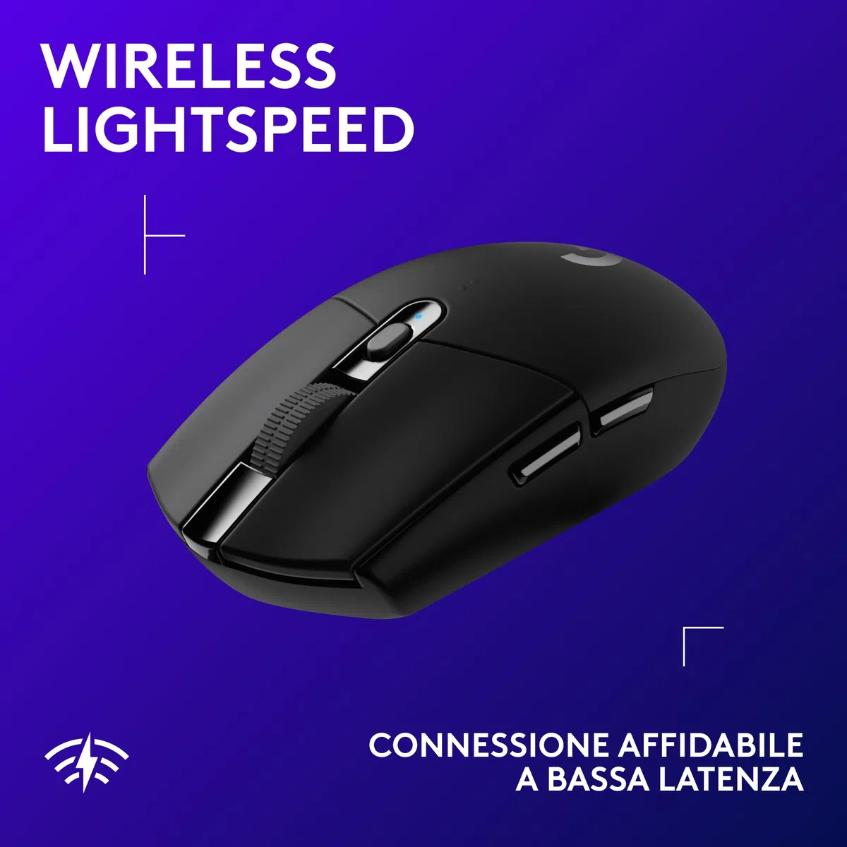 Logitech G G305 LIGHTSPEED Wireless Gaming Mouse, 12K HERO Sensor, 12000 DPI, 6 Programmable Buttons, 250h Battery, Black