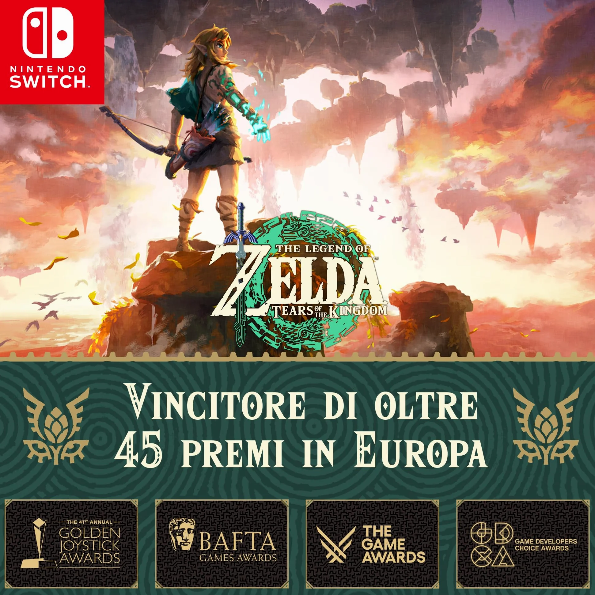 The Legend of Zelda: Tears of the Kingdom - Nintendo Videogioco Ed. Italiana Versione su scheda
